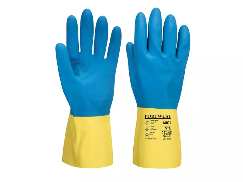 Portwest A801 glove latex chemical resistant size S