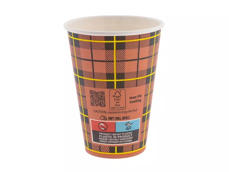 Cardboard coffee cups 5% coating Ø7.03x9.2 cm 180 ml Scotty Red