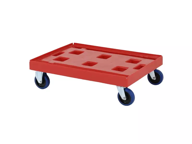 Plastic base galvanized forks 800x600 mm red