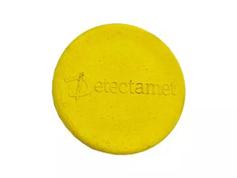 Detectamet whiteboard magneet detecteerbaar Ø34x6 mm geel