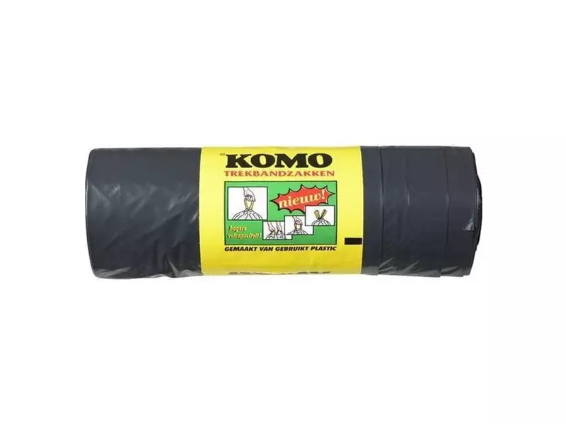 Sac poubelle KOMO LDPE 62x80+5 cm noir