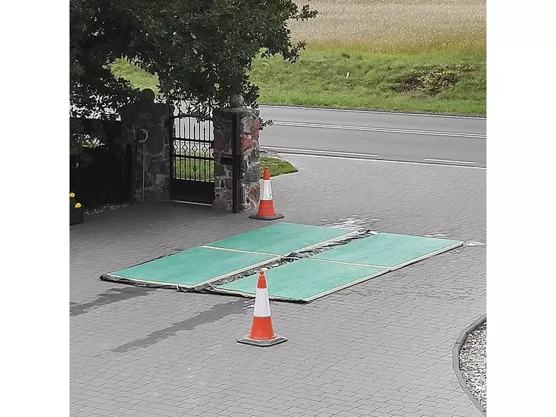 Tapis de désinfection pour véhicules 120 x 200 x 5 cm vert/jaune