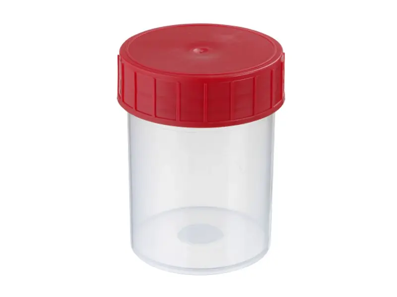 Monsterpotje schroefdop steriel PP Ø50x70 mm 125 ml rood