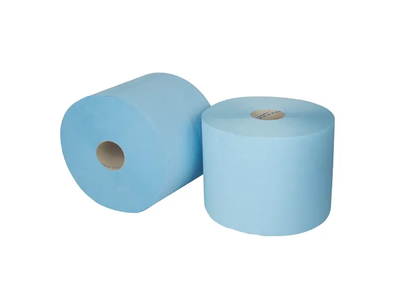 Poetsrol industrie recycled 2-lgs 360 m blauw