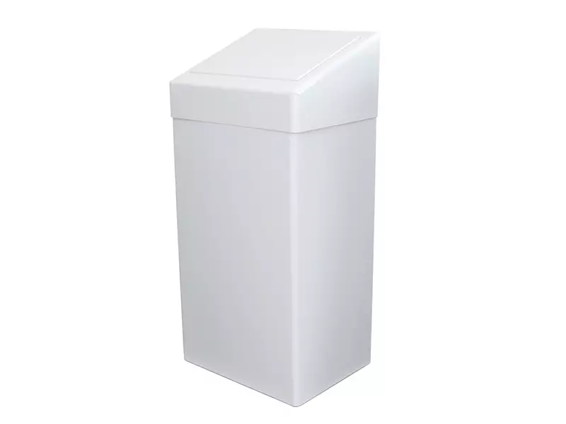 Euro Products afvalbak staal met push deksel 50 liter wit