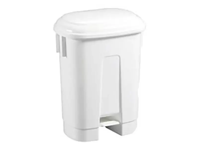 Plastic pedal bin 60 l white/white