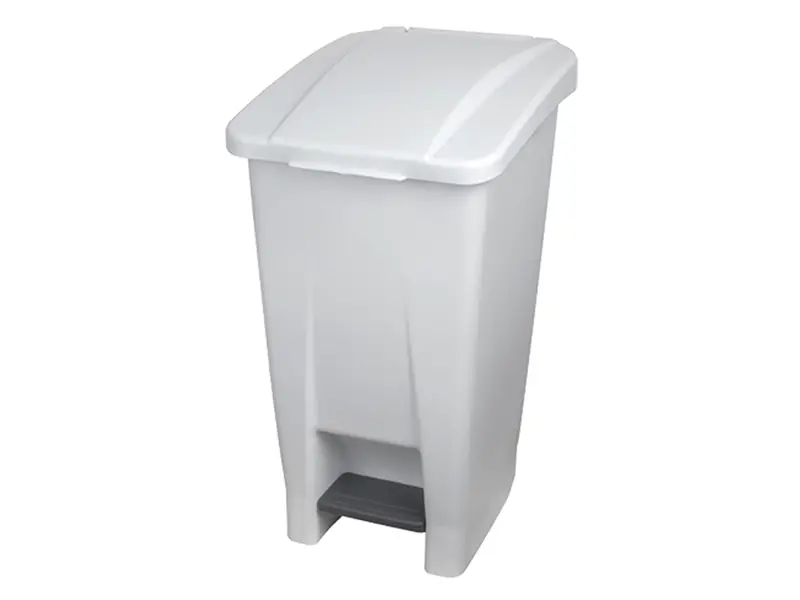 Plastic pedal bin 60 liters white