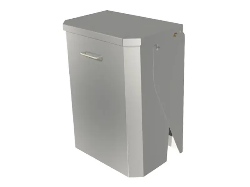 Support mural pour sac poubelle en acier inoxydable, version fermée, 40 l