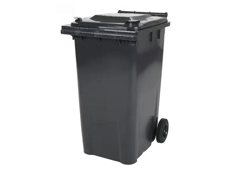 Plastic waste container 240 liters with two wheels grey