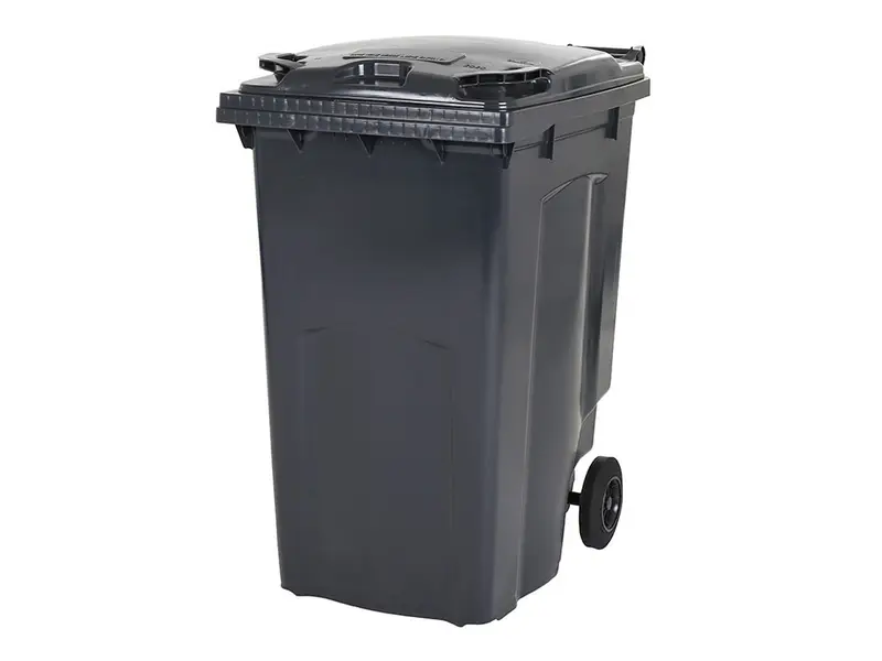Plastic waste container 340 liters with two wheels grey