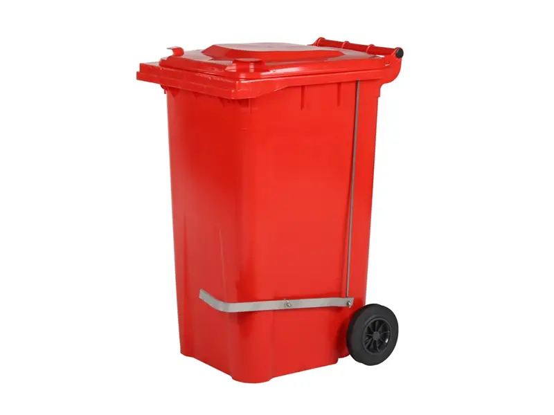 Stainless steel foot-operated for 2-wheel 240-liter waste containers