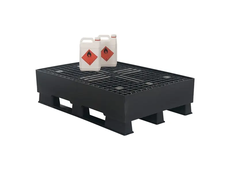 Collection pallet with grid 1200x800x310 mm 120 l black