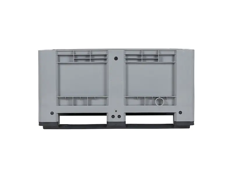 Caisse-palette 2 rails 1200x800x600 mm 330 l gris