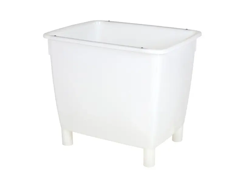 Transportcontainer 4 poten RVS rand 950x720x825 mm 400 liter wit