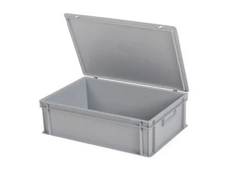 Closed stacking container with lid 600x400x185 mm 33 l grey