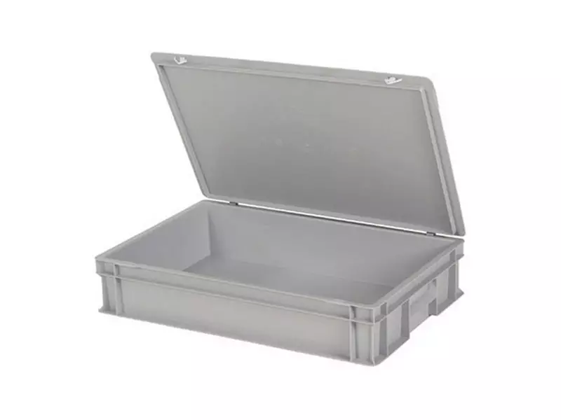 Closed stacking container with lid 600x400x135 mm 23 l grey