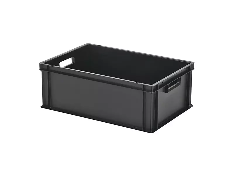 Stacking container Euronorm 600x400x220 mm 43.3 l black