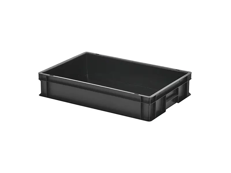 Stacking container Euronorm 600x400x120 mm 23.2 l black