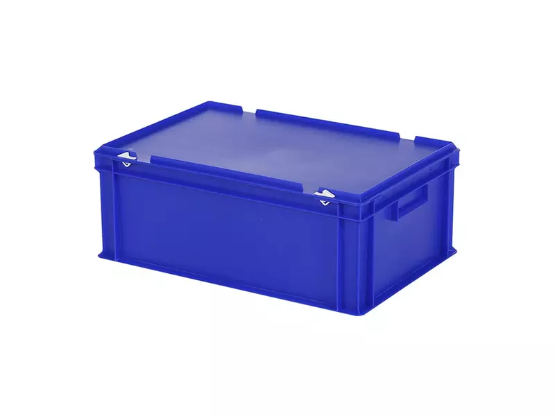 Stacking container with lid Euronorm 600x400x235 mm 43.3 l blue