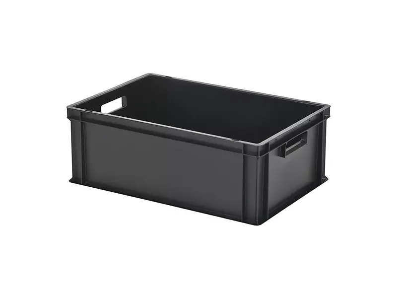Stacking container with lid Euronorm 600x400x235 mm 43.3 l black