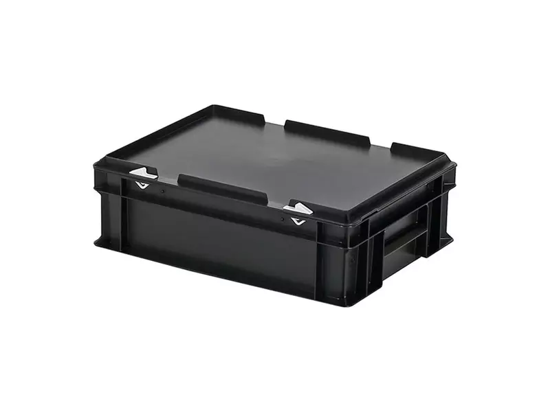 Conteneur empilable avec couvercle Euronorm 400 x 300 x 133 mm 11 l noir