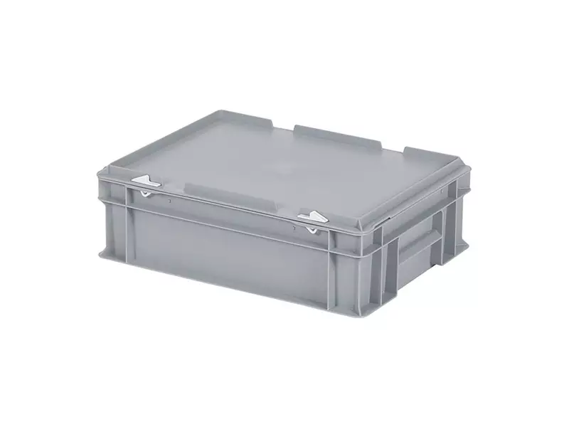 Stacking container with lid Euronorm 400x300x133 mm 11 l grey