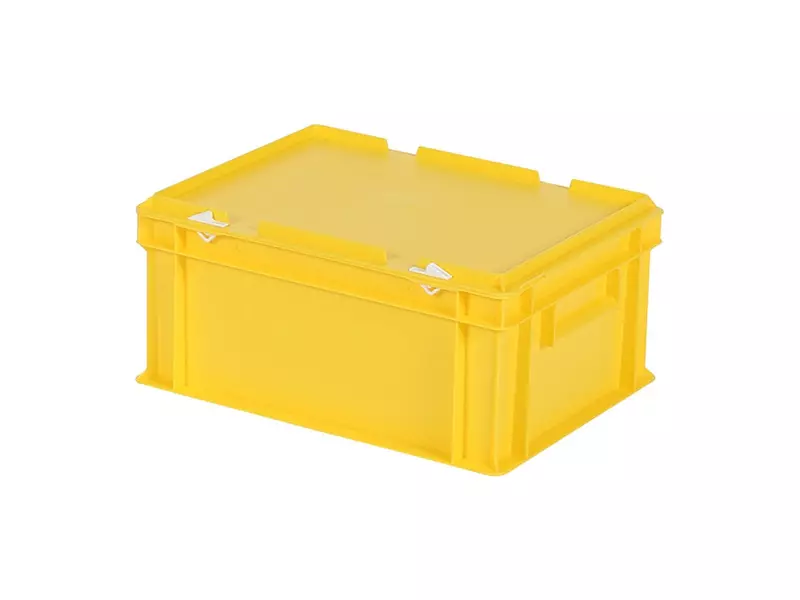 Conteneur empilable avec couvercle Euronorm 400 x 300 x 190 mm 16 l jaune