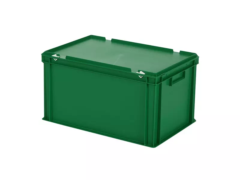 Stacking container with lid Euronorm 600x400x335 mm 64 l green
