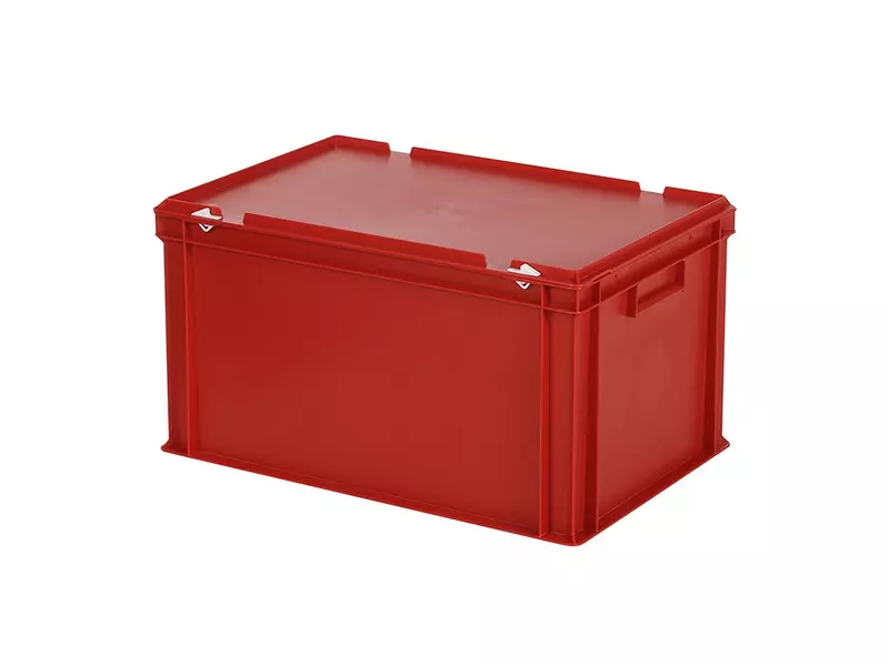 Stacking container with lid Euronorm 600x400x335 mm 64 l red