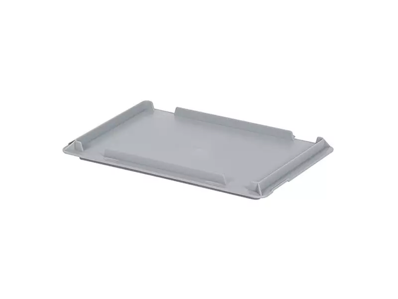 Couvercle à charnière pour conteneur empilable Eurnorm 300x200 mm gris