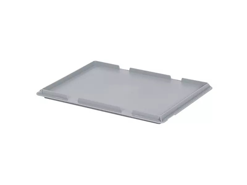 Couvercle à charnière pour conteneur empilable Eurnorm 400x300 mm gris