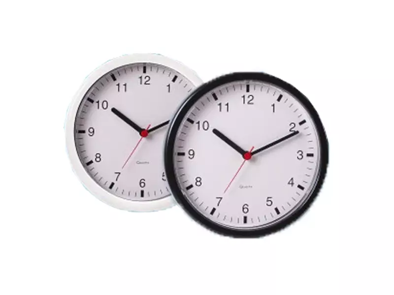 Plastic wall clock ø245 mm white