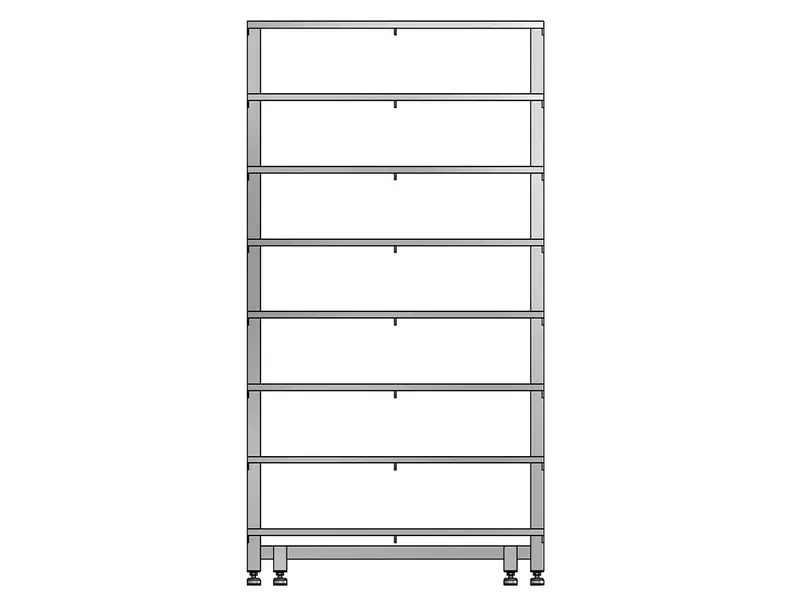 Étagère à chaussures sur pied à 8 niveaux en acier inoxydable 900 x 400 x 1710 mm