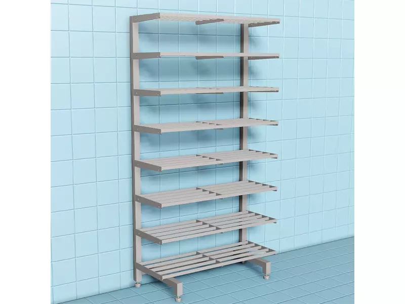 Étagère à chaussures sur pied à 8 niveaux en acier inoxydable 900 x 400 x 1710 mm