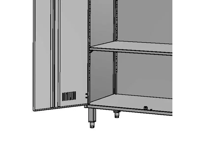 Kast 2 deuren 3 legborden RVS 950x500x1950/2148 mm