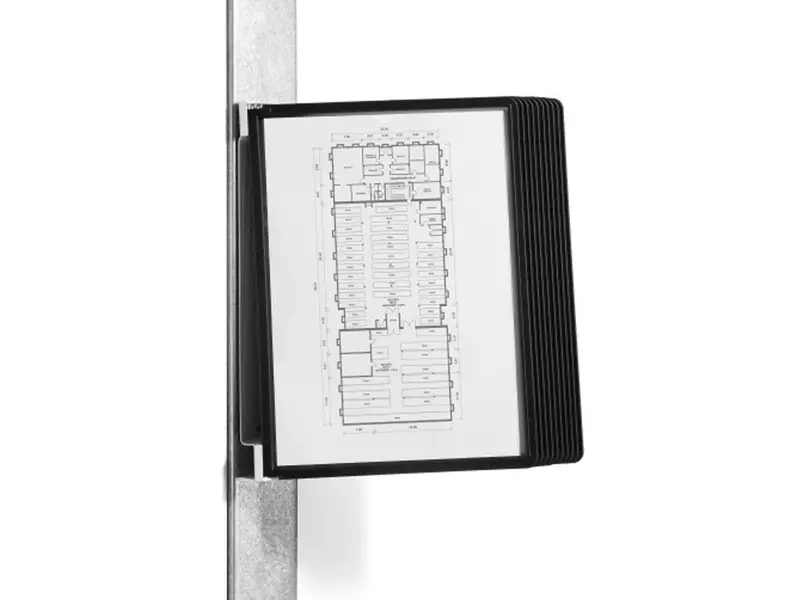Porte-documents A4, 10 pochettes magnétiques noires