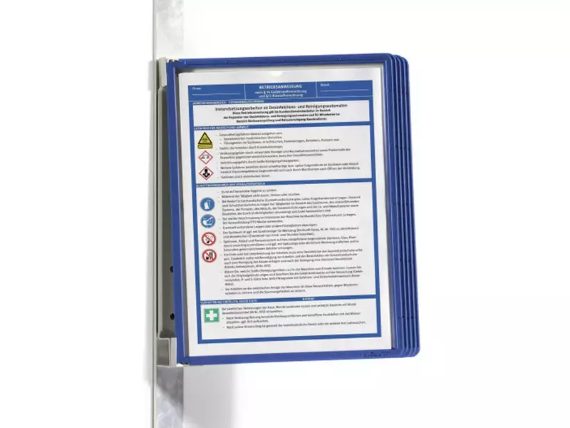 A4 documenthouder 5 documenthoezen magnetisch blauw