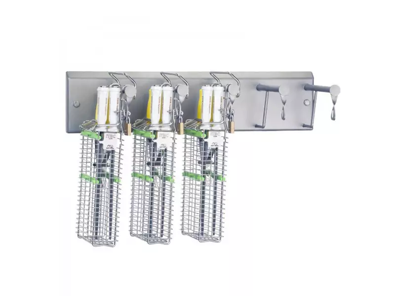 Support mural ITEC pour porte-couteaux verrouillable, 1 rangée, 5 crochets