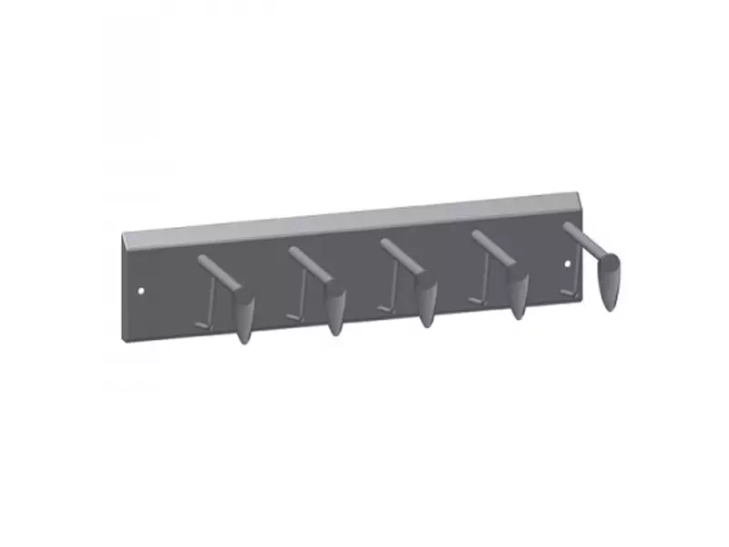 Support mural ITEC pour porte-couteaux verrouillable, 1 rangée, 5 crochets