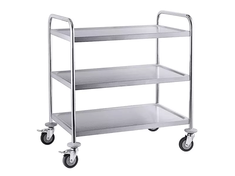 Serveerwagen RVS 18/0 met 3 afzetbladen 830x510x940 mm