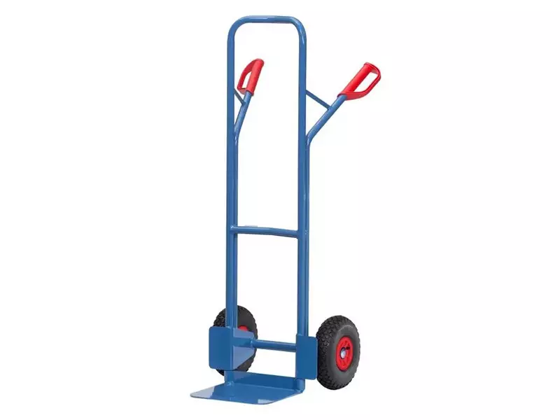 Hand truck steel pneumatic tires fixed platform 300 kg blue