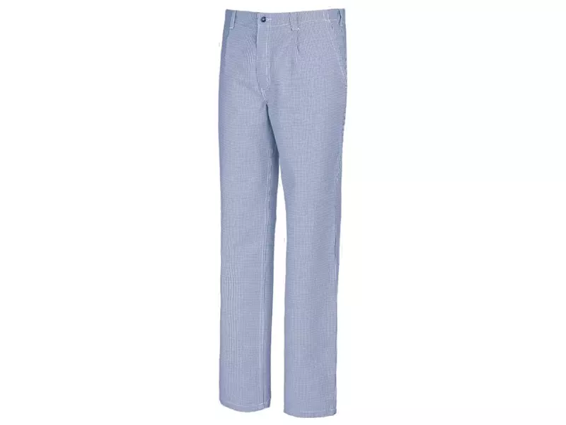 BP 1353-910-18 chef's and baker's trousers with pleats, blue and white, size 56