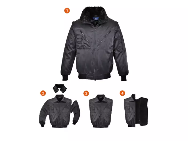 Portwest PJ10 pilot jack zwart maat 4XL