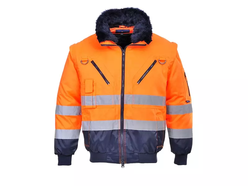 Veste de pilote 3 en 1 haute visibilité Portwest PJ50, orange fluo/bleu marine, taille 4XL
