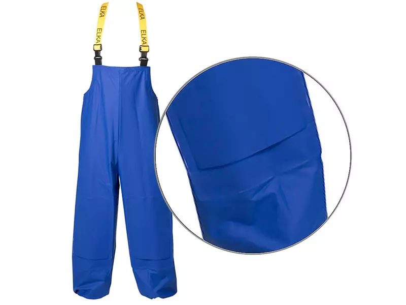 Amerikaans regenoverall PVC met knievakken Elka korenblauw maat XL