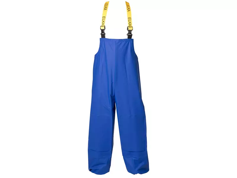 Amerikaans regenoverall PVC met knievakken Elka korenblauw maat XL