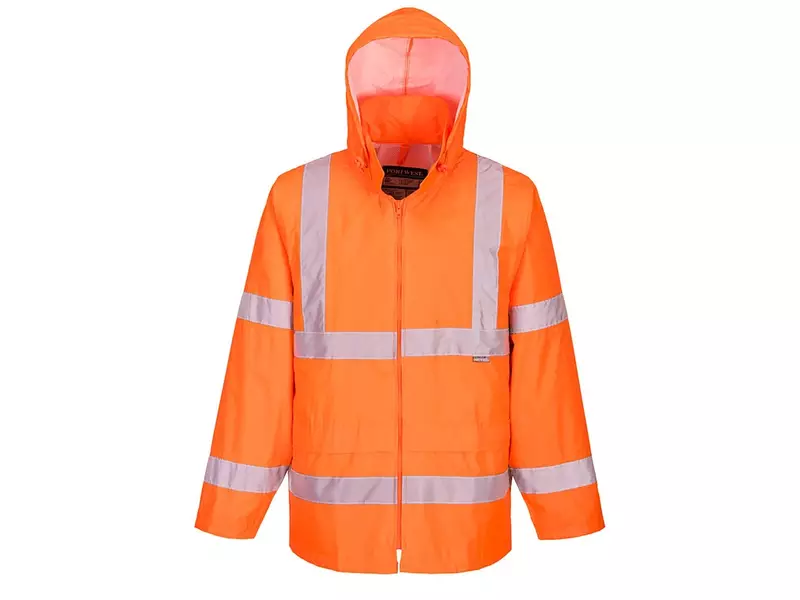 Veste imperméable à capuche Portwest H440 haute visibilité orange fluo, taille XS