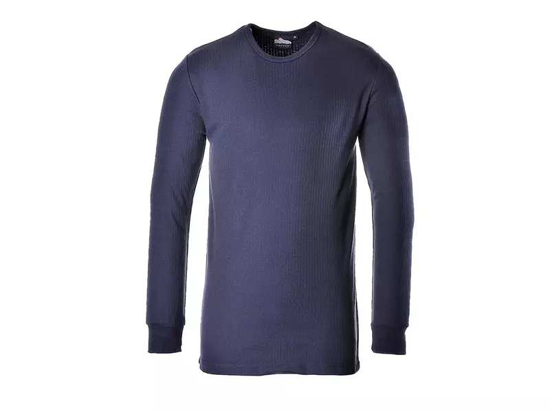 T-shirt thermique Portwest B123 à manches longues, bleu marine, taille L