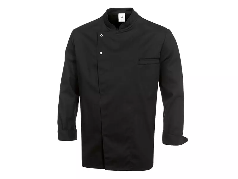 Veste de chef noire à manches longues, taille L, référence BP 1547-400-21