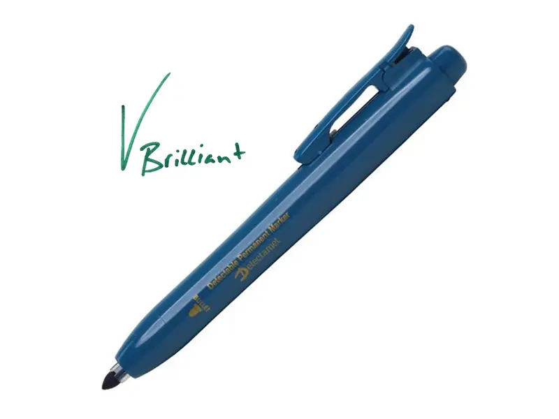 Permanent marker click-in round tip green ink